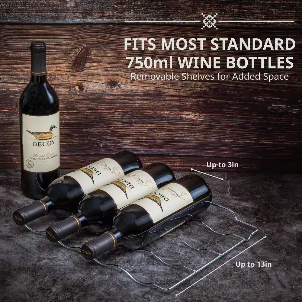 Single Zone 24-Bottle Freestanding Wine Cooler Refrigerator with Lock in Black