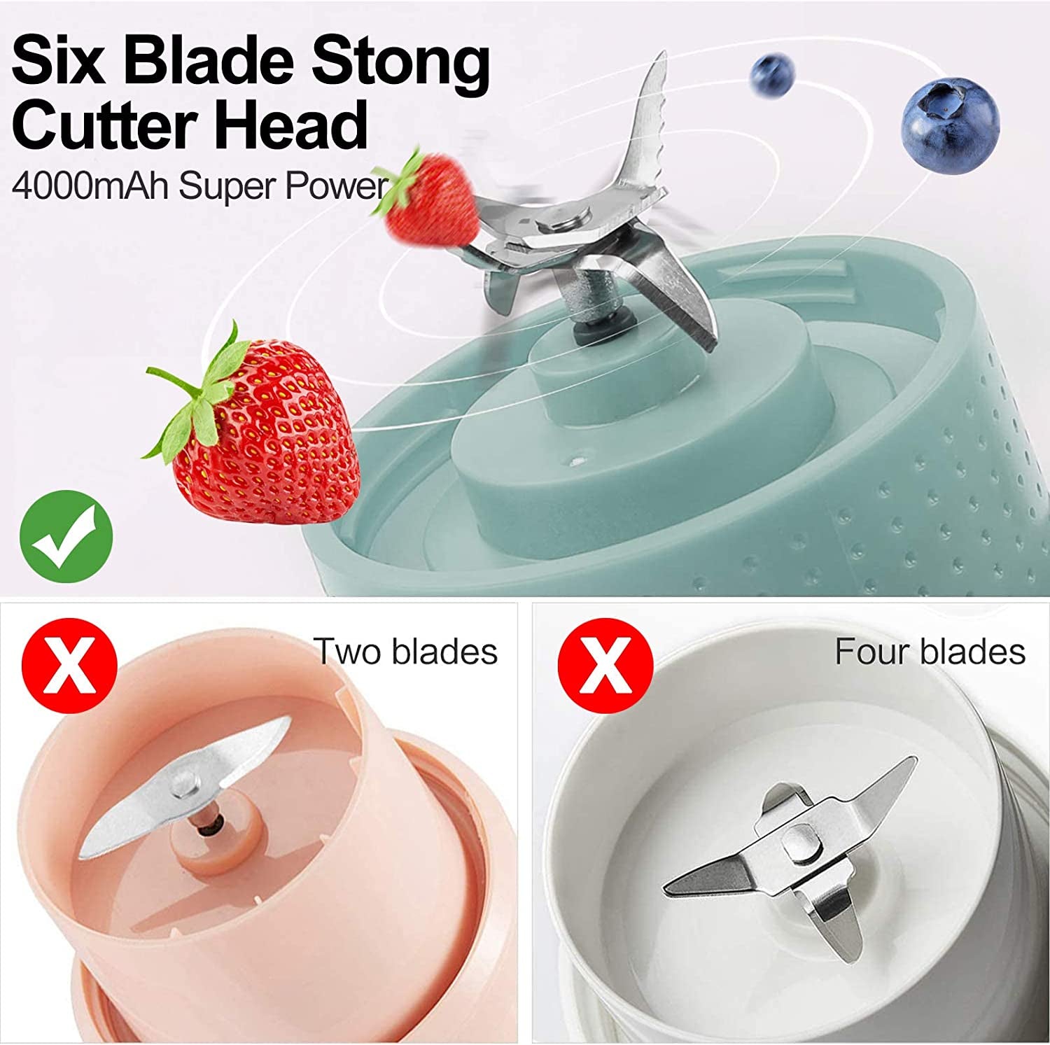 USB Rechargeable Personal Blender - Mini Smoothie Maker for Quick Shakes and Smoothies