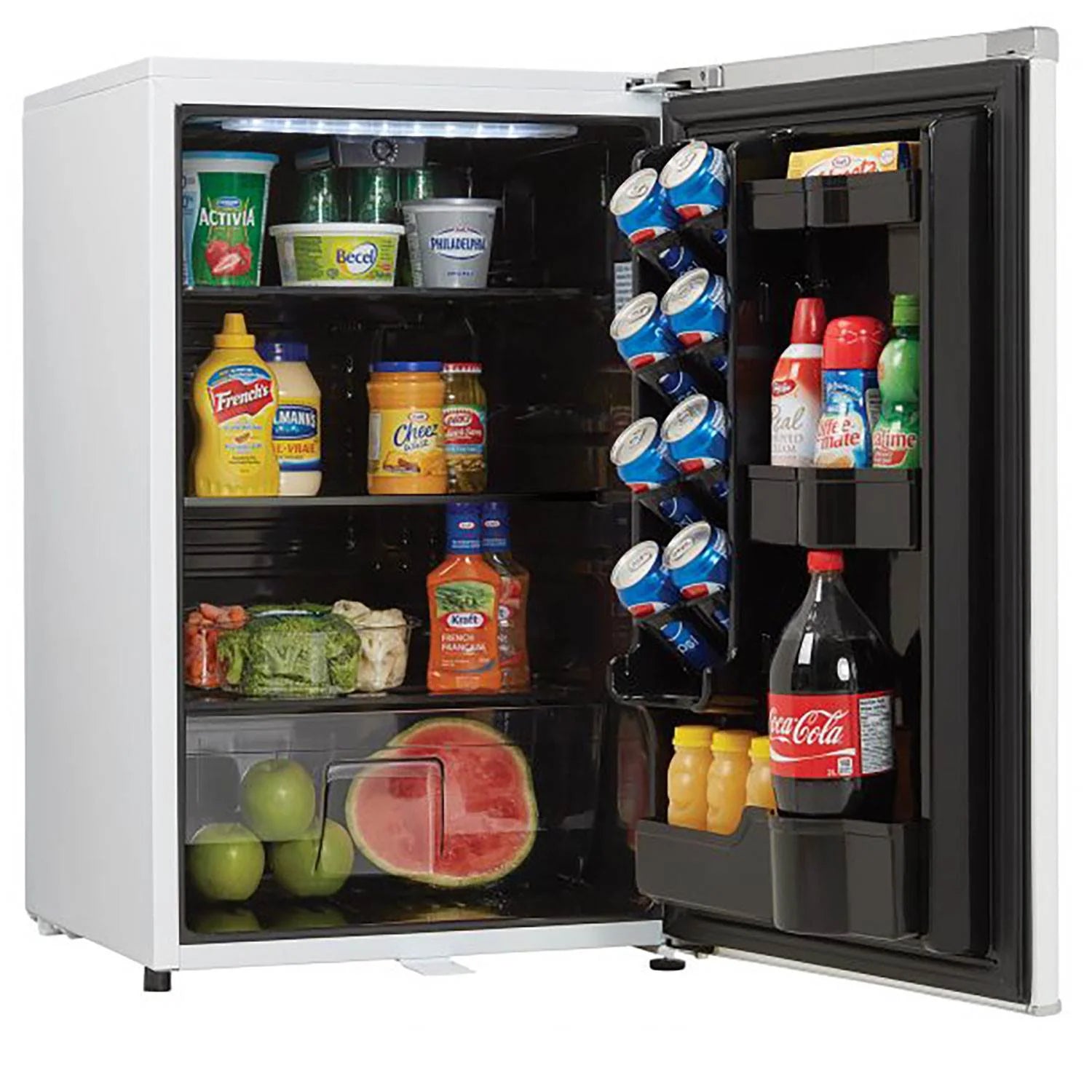 4.4 Cu. Ft. Compact Mini Beverage Refrigerator with Lock - Stylish White Design