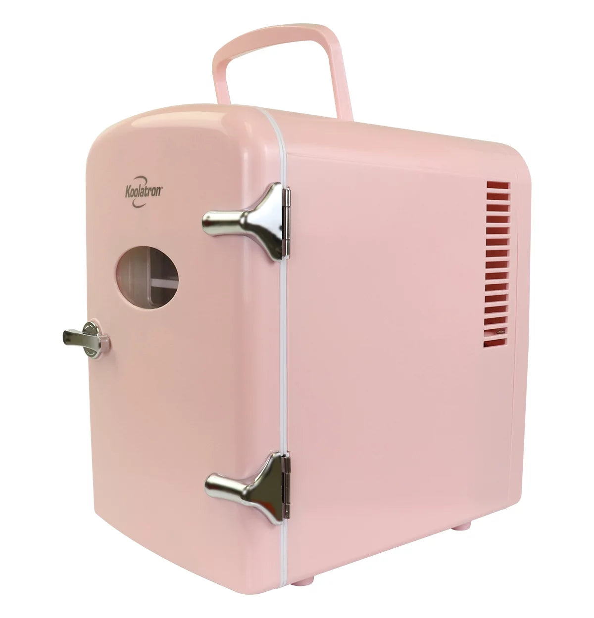 4L Retro Mini Fridge - Stylish Pink 12V DC & 110V Cooler for 6 Cans