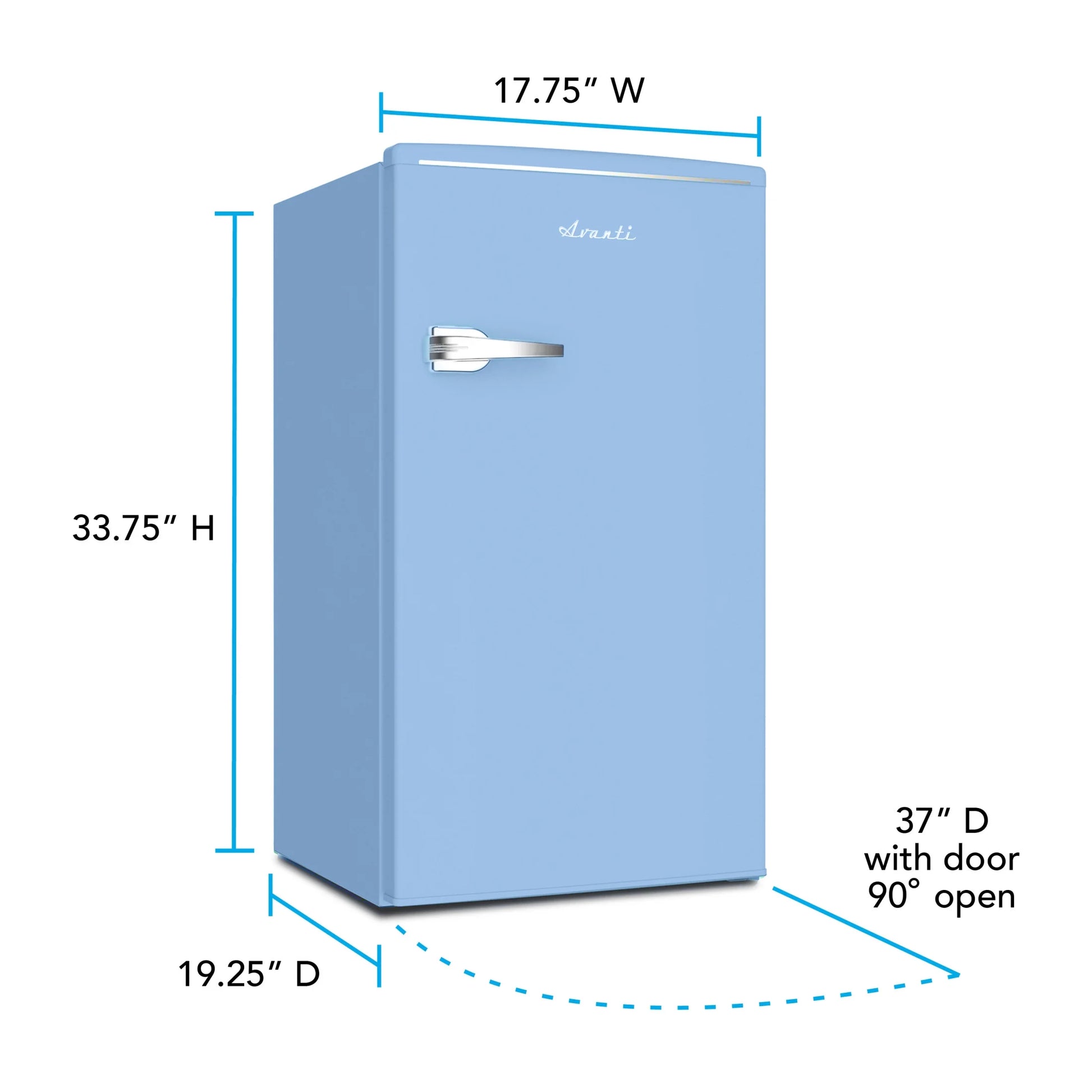 Retro Series 3.0 Cu. Ft. Compact Mini-Fridge in Stylish Robin's Egg Blue