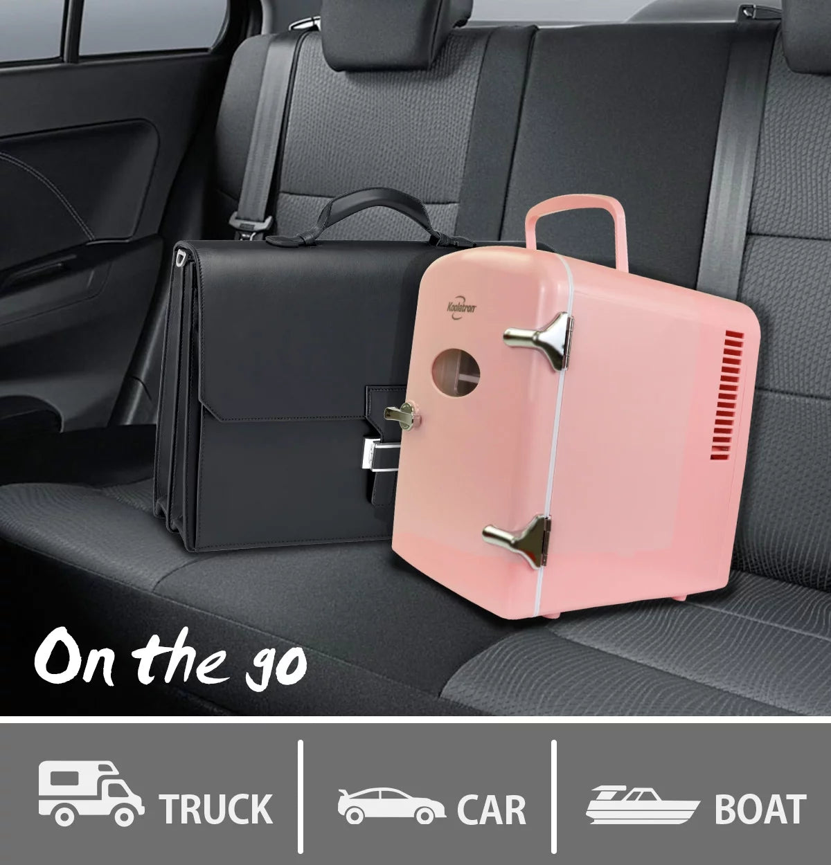 4L Retro Mini Fridge - Stylish Pink 12V DC & 110V Cooler for 6 Cans