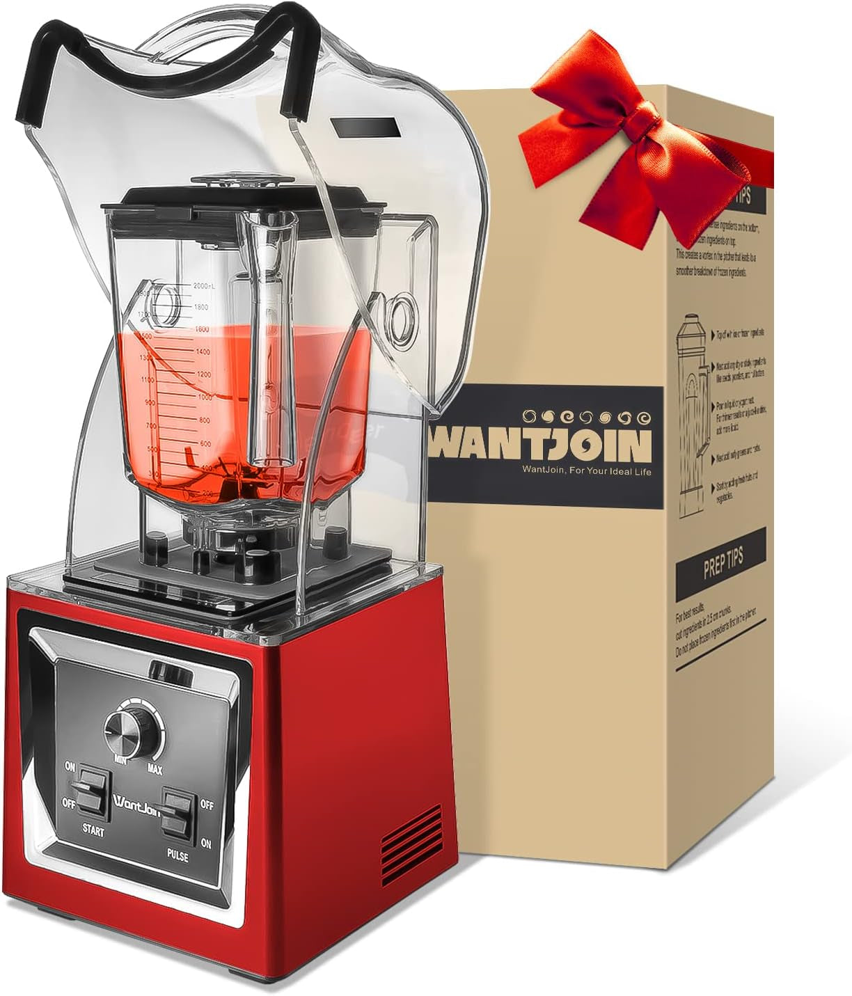 Professional Soundproof Blender - Commercial Quiet Smoothie Maker with Sound Enclosure, Speed Control & Self-Cleaning Function