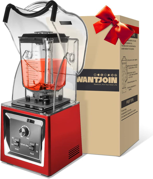 Professional Soundproof Blender - Commercial Quiet Smoothie Maker with Sound Enclosure, Speed Control & Self-Cleaning Function