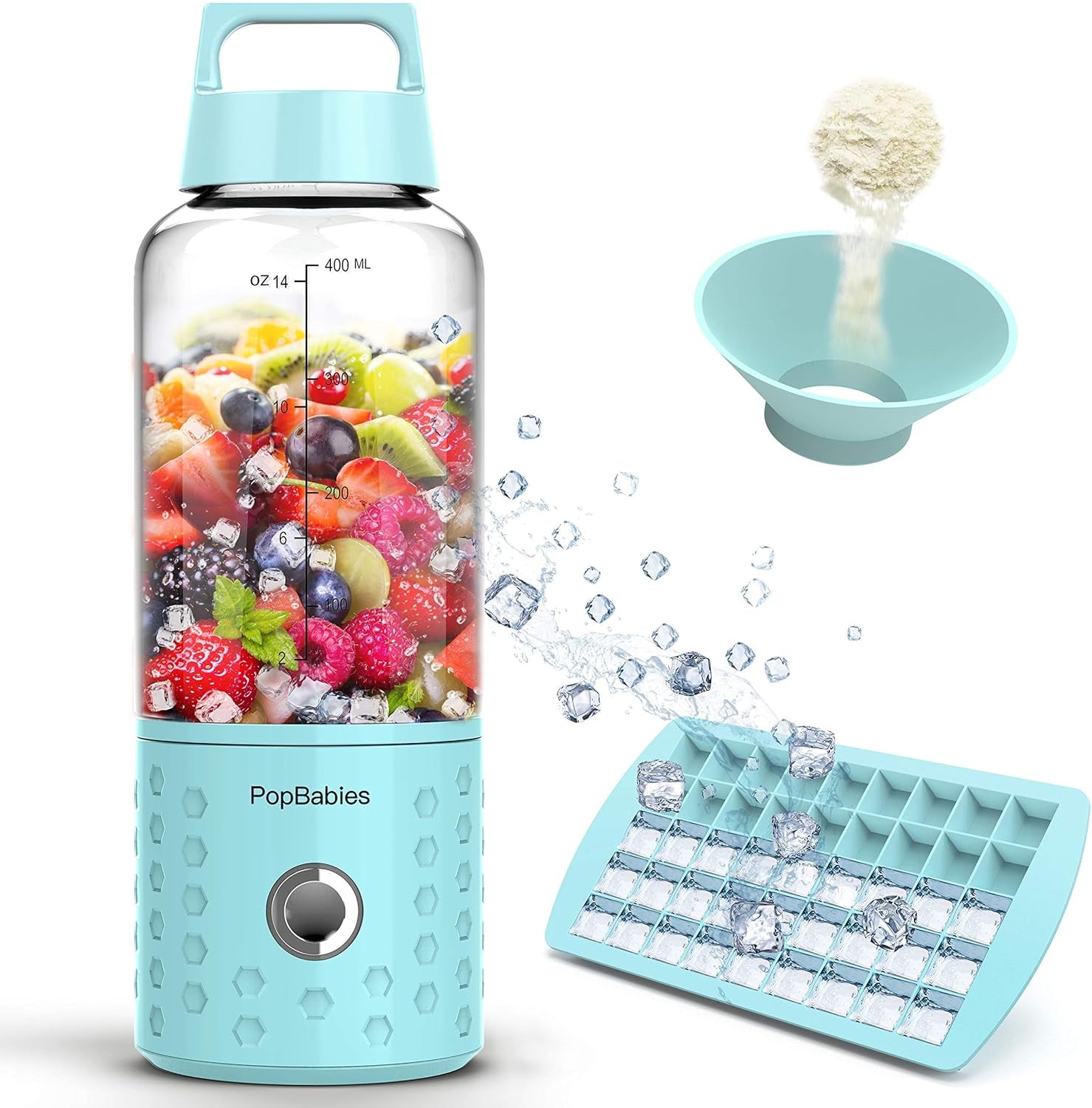 Portable USB Rechargeable Blender Cup - Carolina Blue Smoothie Maker