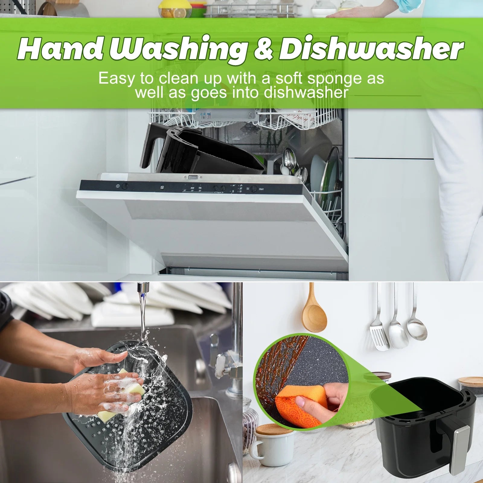 Air Fryer Oven Oil Free Nonstick Cooker with 8 Cook Presets, Detachable Double Basket - 5QT