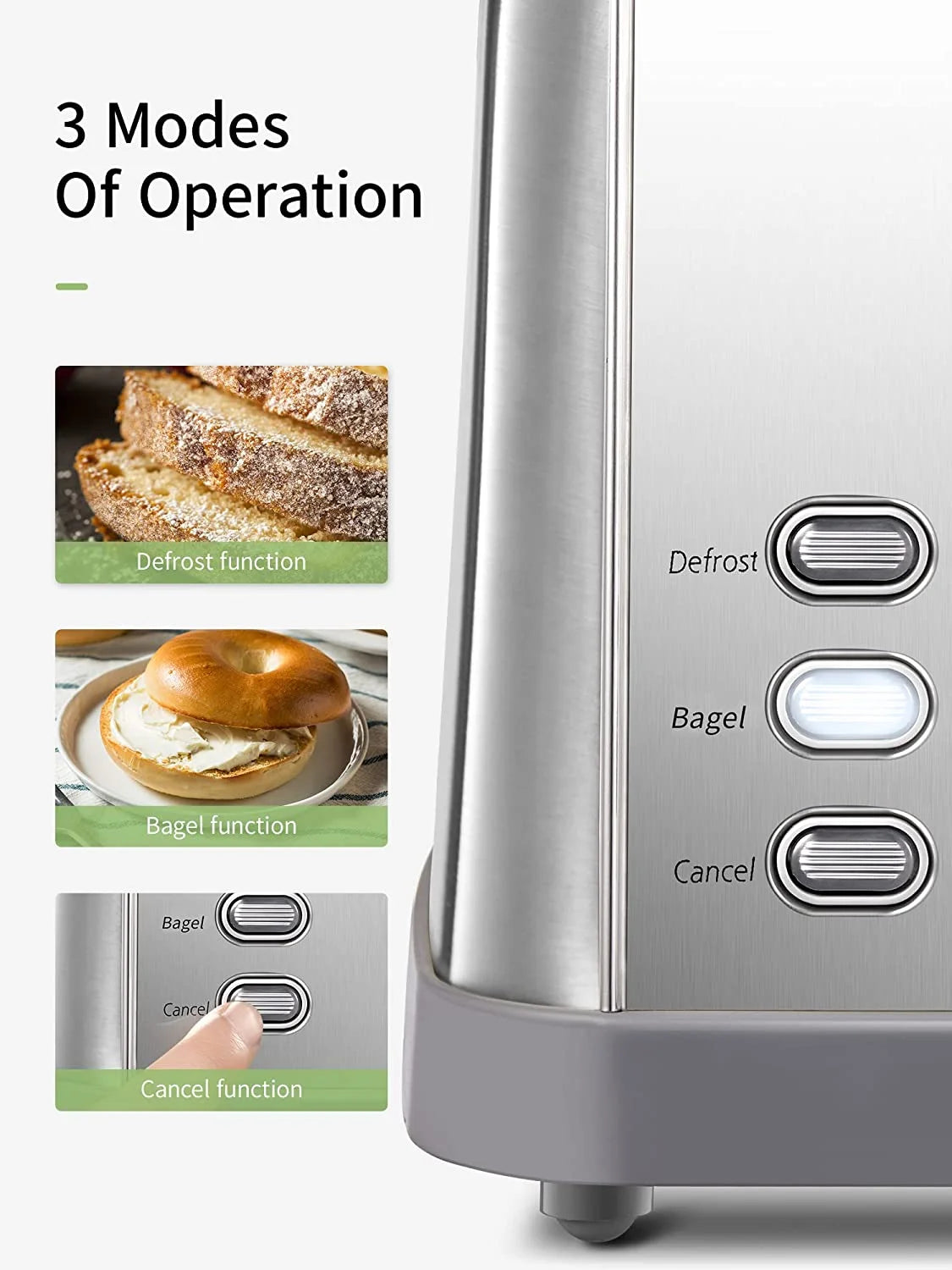 4-Slice Stainless Steel Toaster with Extra Wide Slots and High Lift Lever