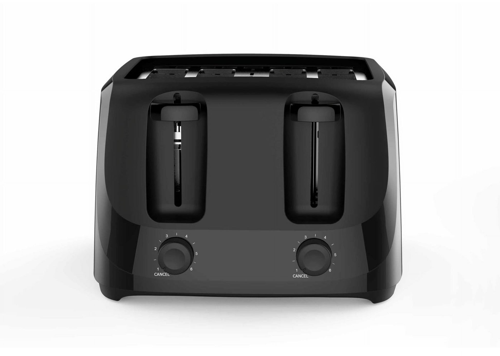 4-Slice Black Toaster with 6 Shade Settings & Easy-Clean Crumb Tray
