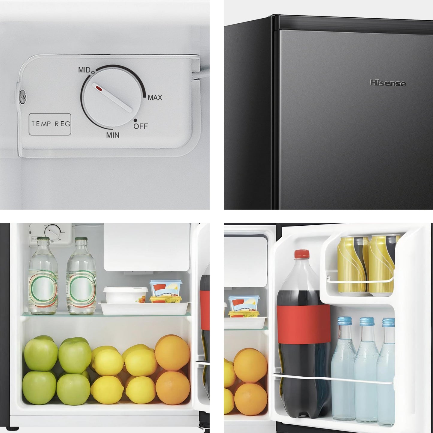 1.6 Cu Ft Energy Star Mini Fridge - Compact Black Design with 1 Year Warranty