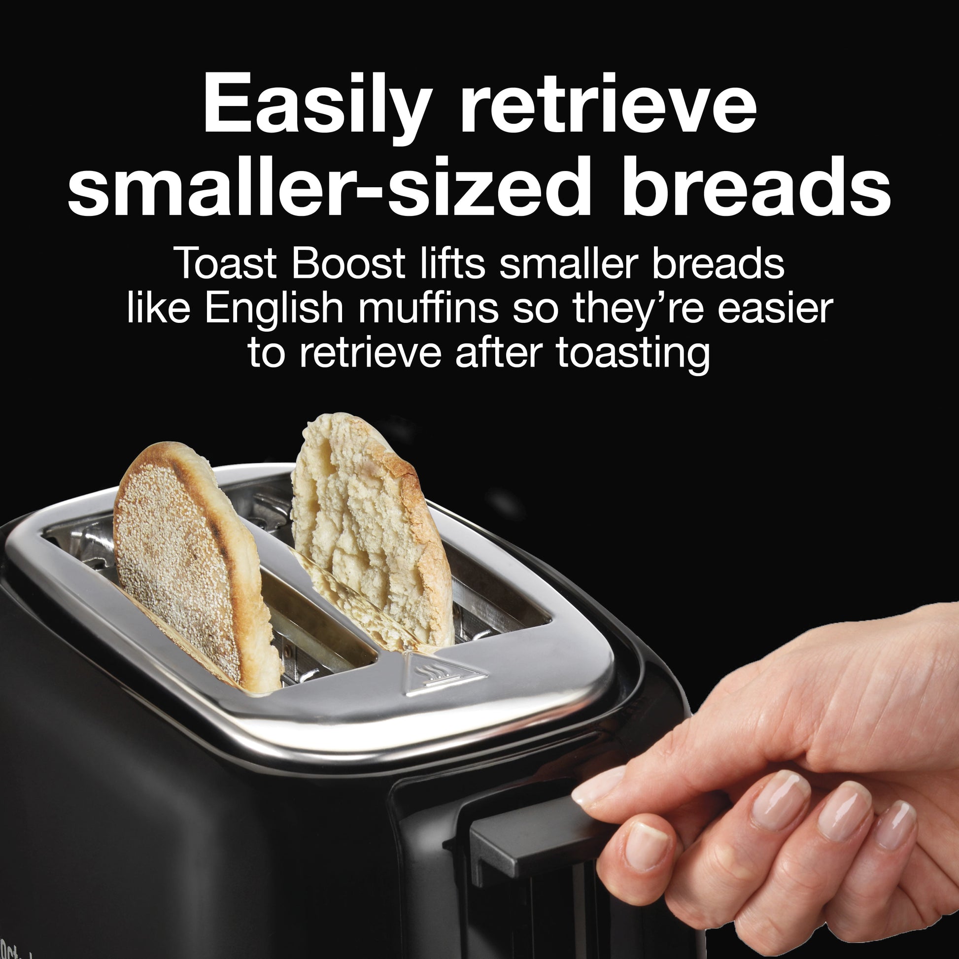 2 Slice Toaster, Wide-Slots, Shade Selector, Toast Boost, Auto Shut-Off and Cancel Button, Black, 22215