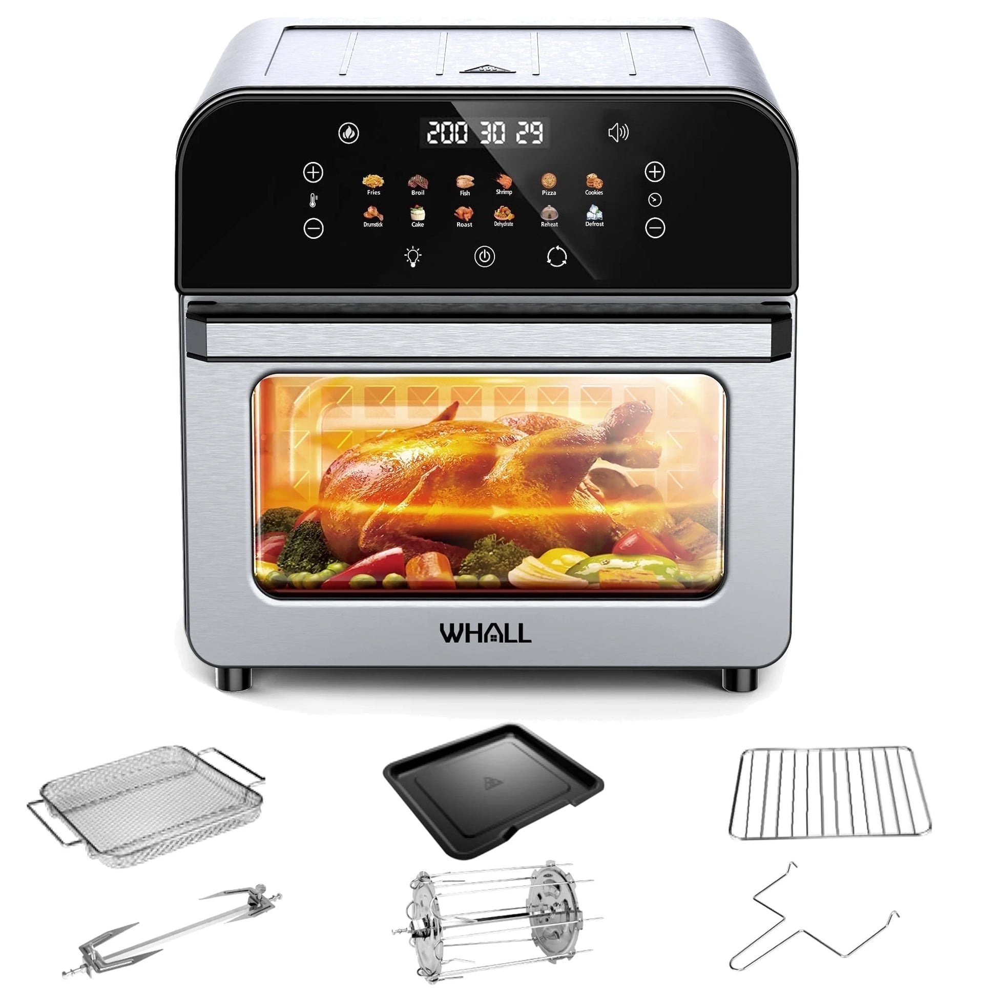 12QT Touchscreen Air Fryer Oven - 12 Pre-Set Menus & Clear Window for Healthier Cooking!