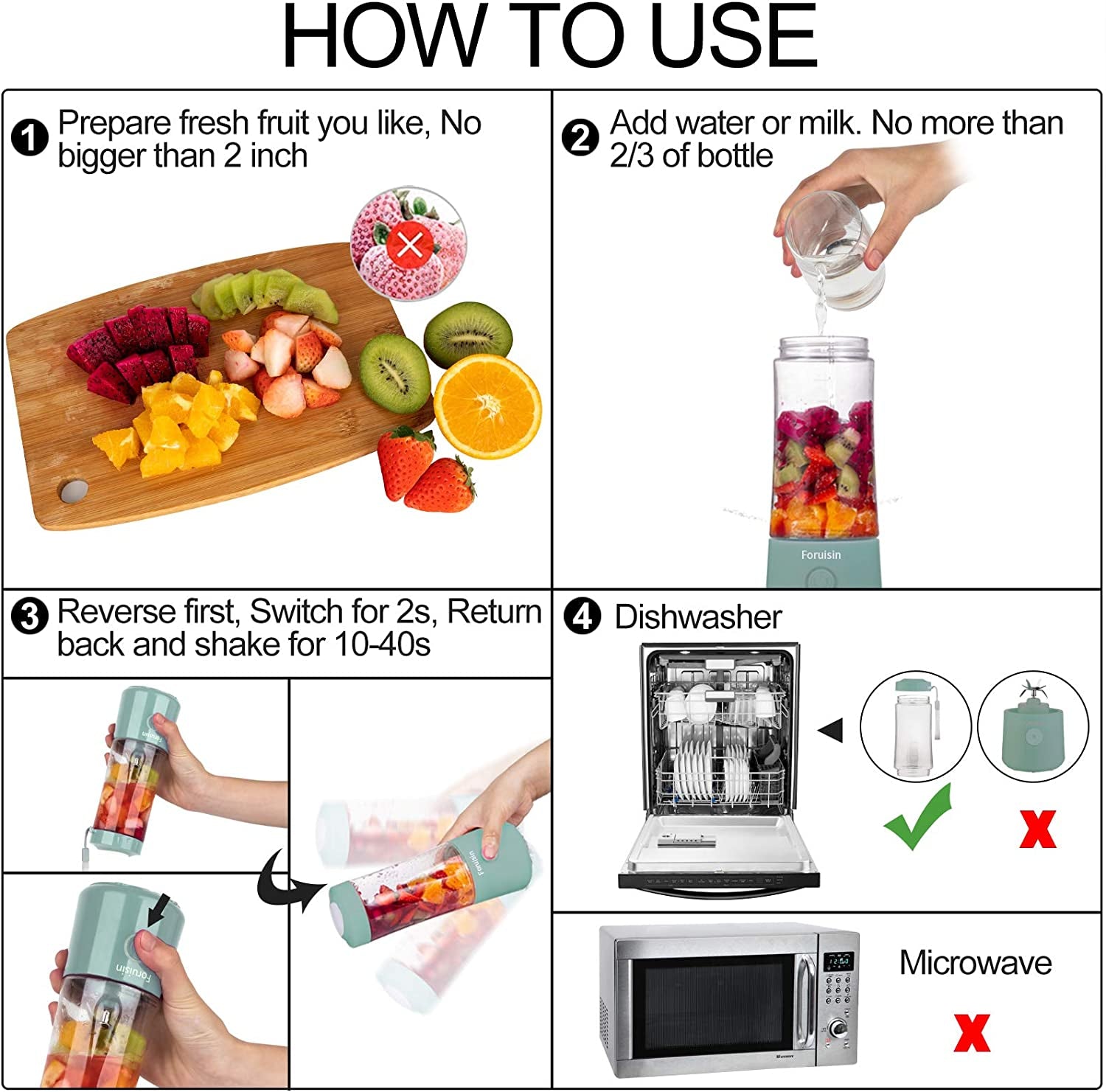 USB Rechargeable Personal Blender - Mini Smoothie Maker for Quick Shakes and Smoothies