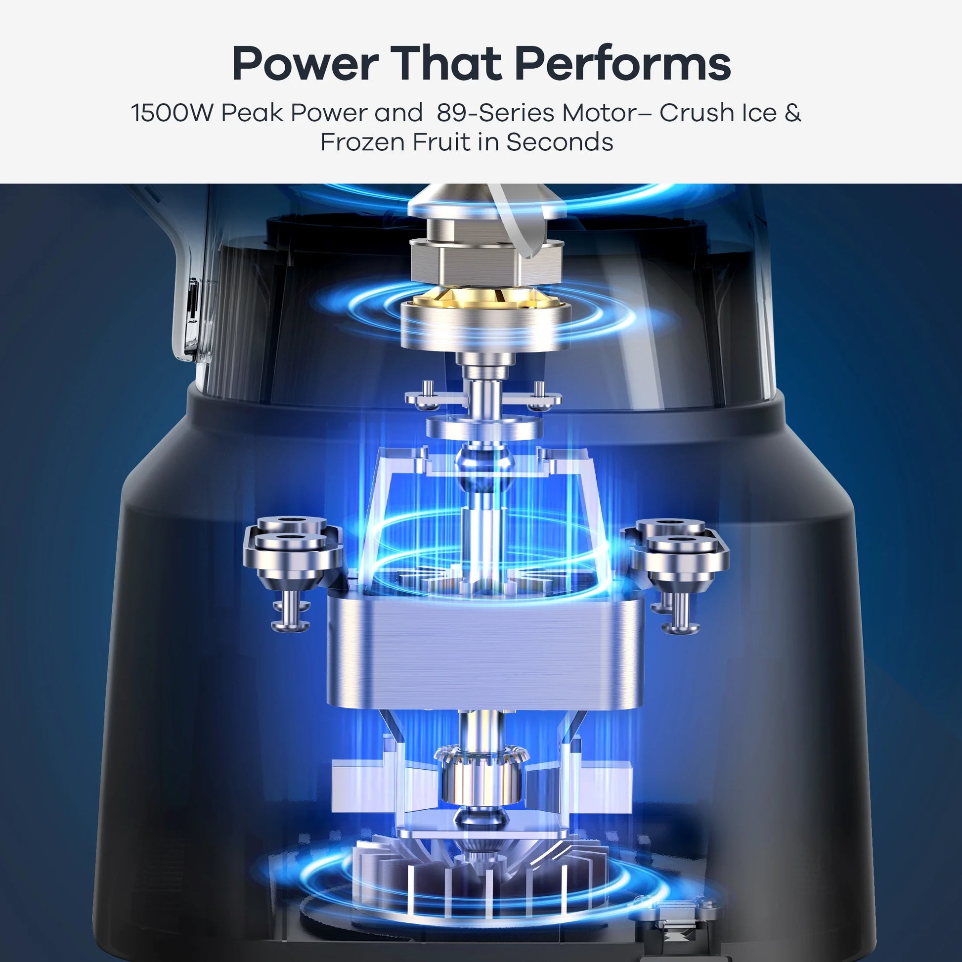 Powerful 1500W Smoothie Blender with 64oz BPA-Free Jar, 8 Smart Programs & Recipe Book - Perfect for Shakes, Ice & Frozen Fruit!