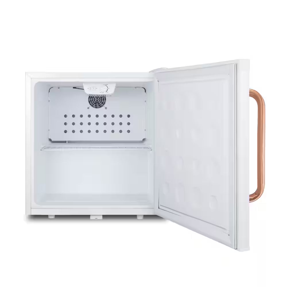 19 In. 1.7 Cu. Ft. Mini Fridge without Freezer in White and Copper