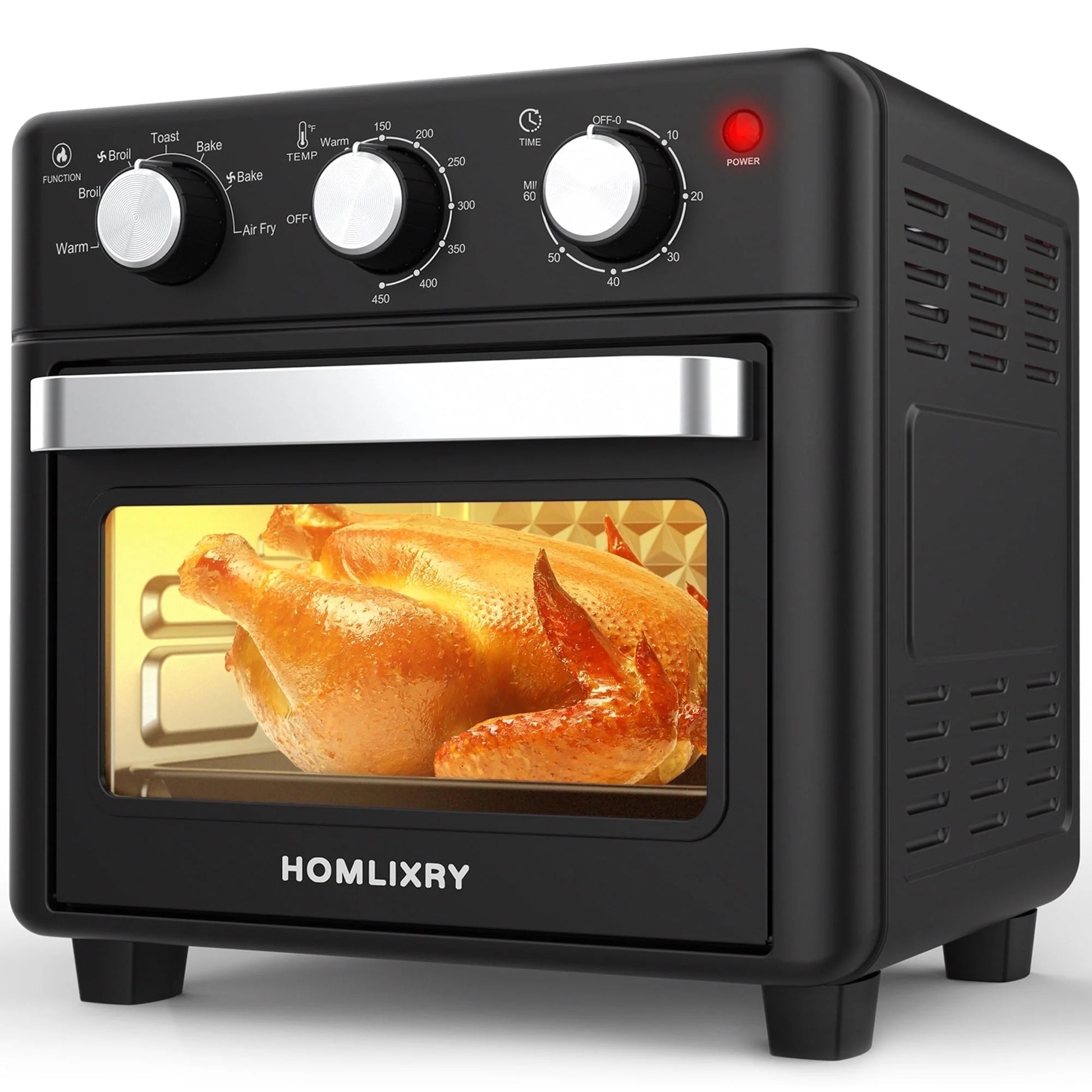 Air Fryer Toaster Oven Combo, 14QT 7 in 1 Oil-Less Air Fryer with Warm, Broil, Toast, Bake, Air Fry, Black