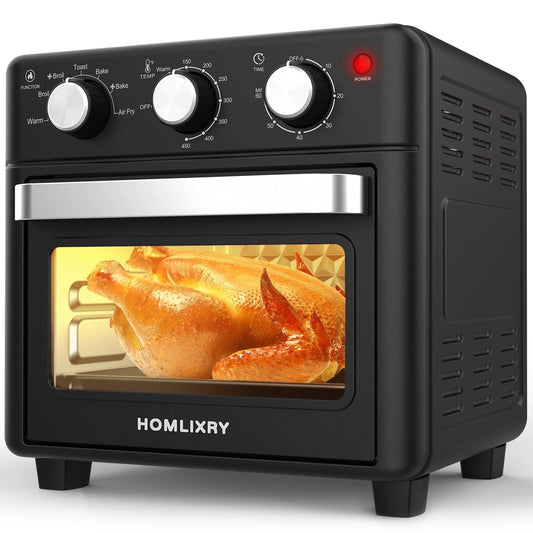 Air Fryer Toaster Oven Combo, 14QT 7 in 1 Oil-Less Air Fryer with Warm, Broil, Toast, Bake, Air Fry, Black