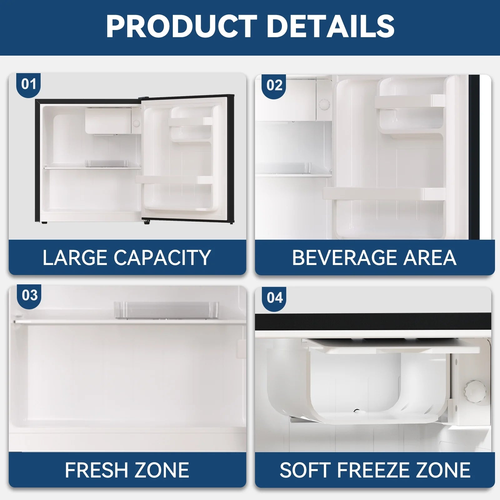 1.7 Cu.Ft Compact Mini Refrigerator with Freezer - Sleek Black Design