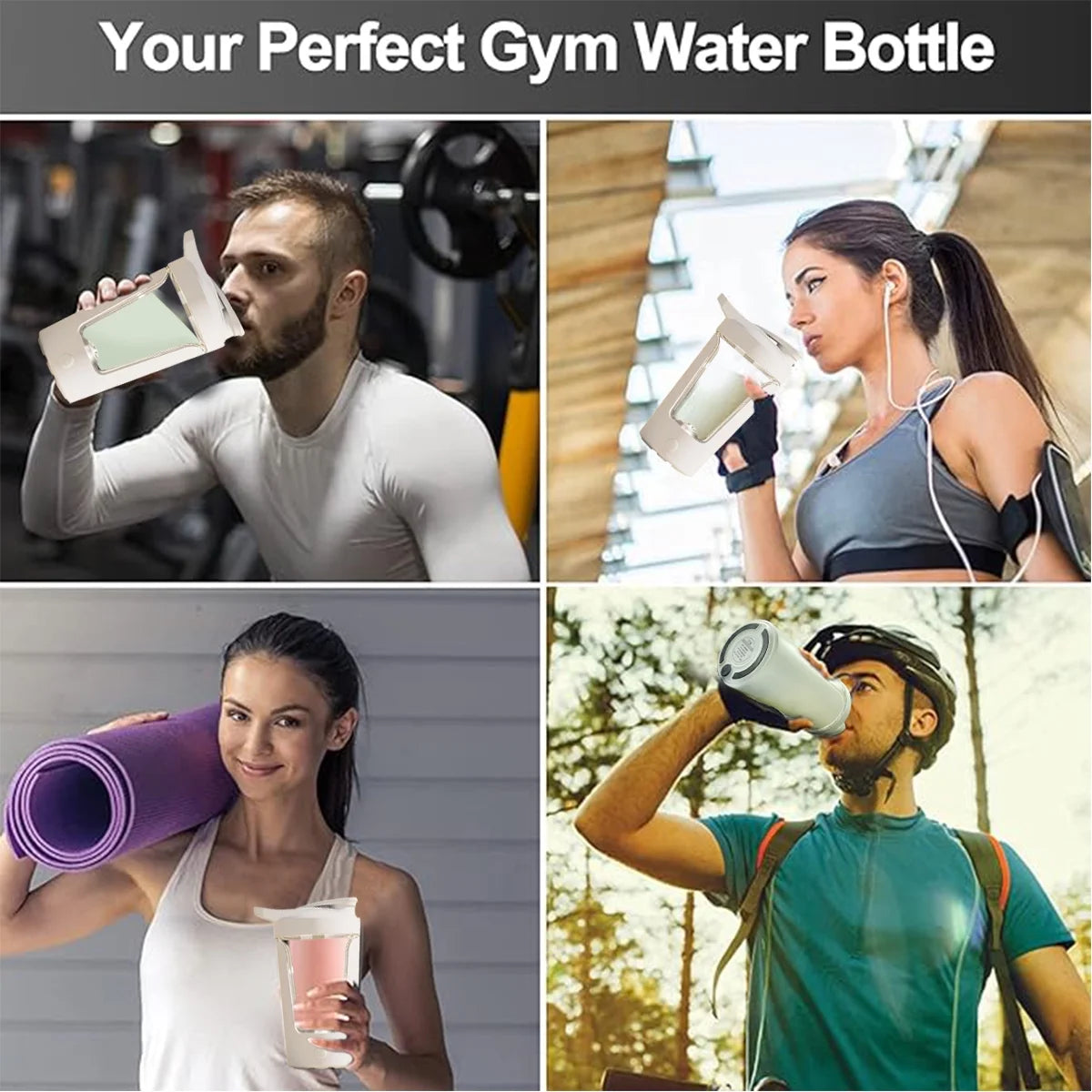 Electric Protein Shaker Bottle - Ultimate Blender Cup for Smooth Coffee & Milk Mixing, Sleek White Design