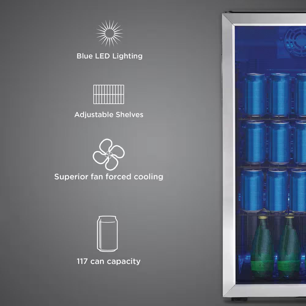 3.1 Cu. Ft. 17.5 In. 117-Can Free-Standing Beverage Cooler