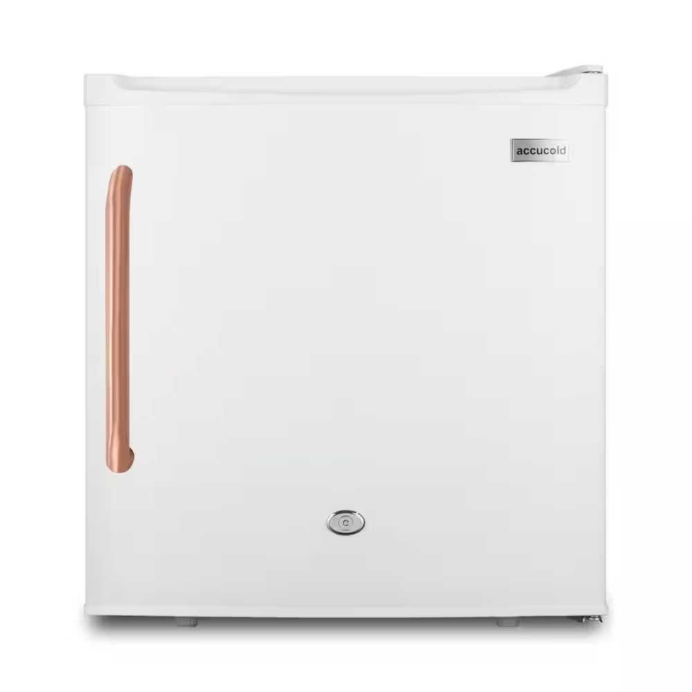 19 In. 1.7 Cu. Ft. Mini Fridge without Freezer in White and Copper