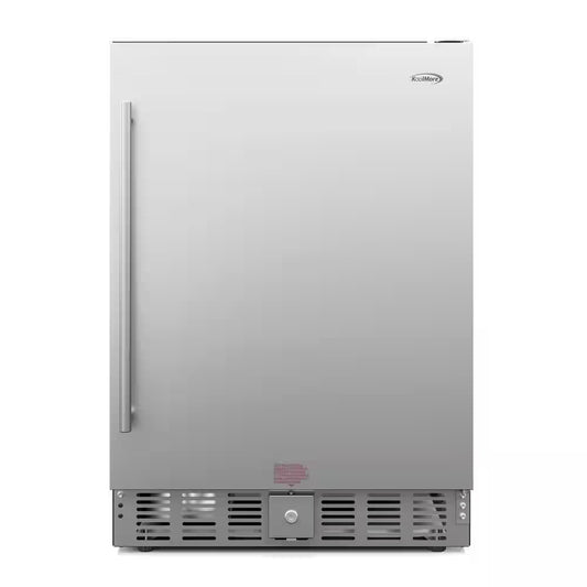 23.4 In. Stainless Steel, Solid-Door Built-In Mini Fridge without Freezer, 5 Cu. Ft.