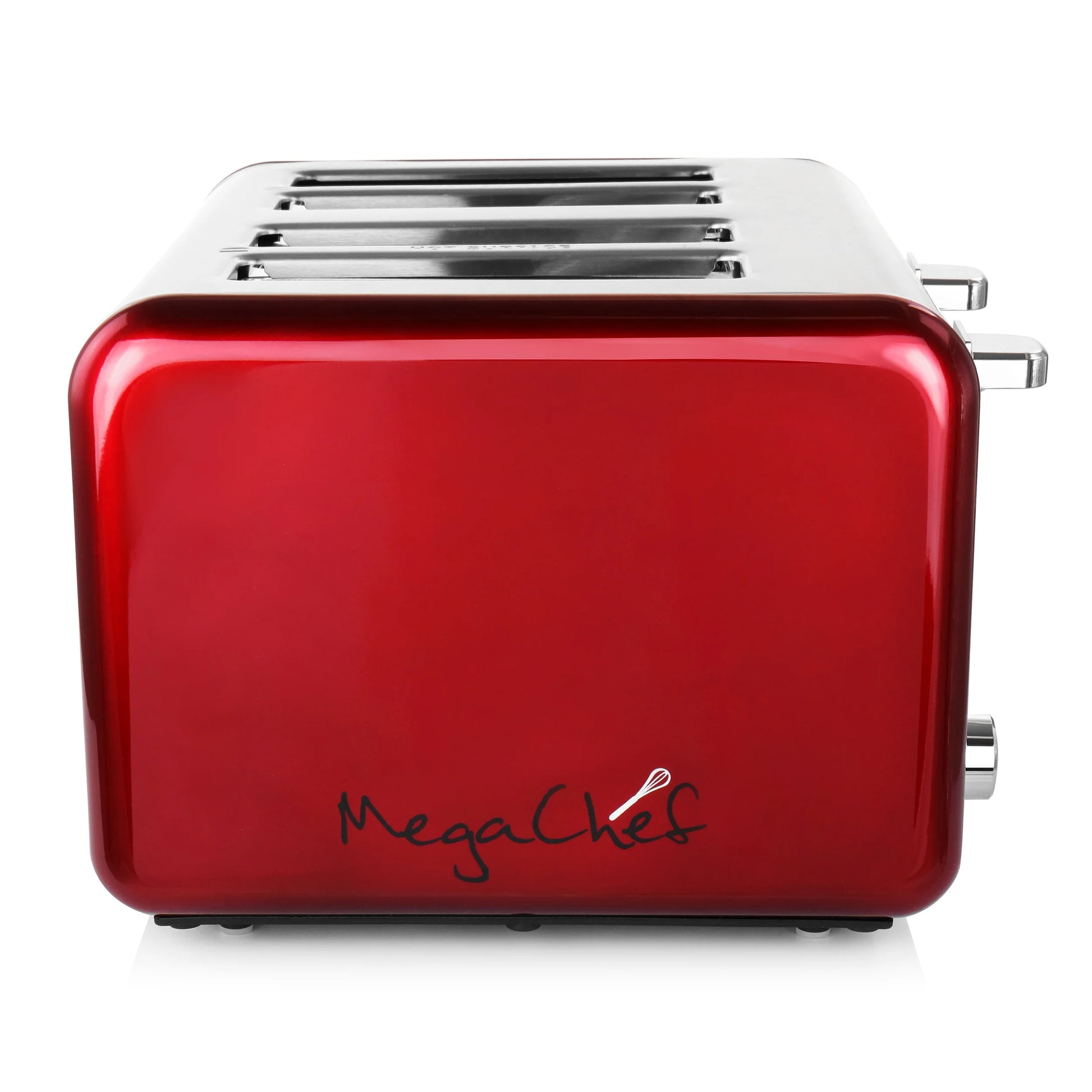 Stylish  4-Slice Stainless Steel Toaster in Vibrant Red