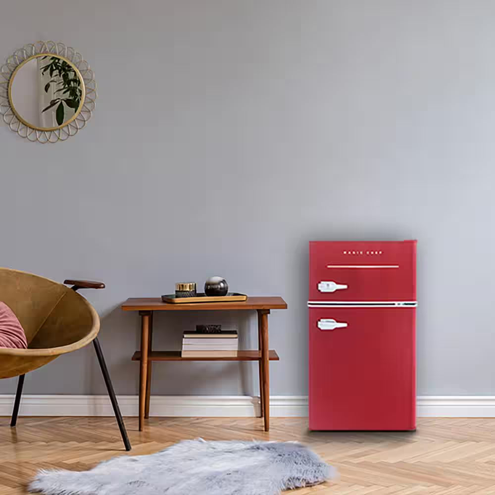 Retro 3.2 Cu. Ft. 2 Door Mini Refrigerator in Red