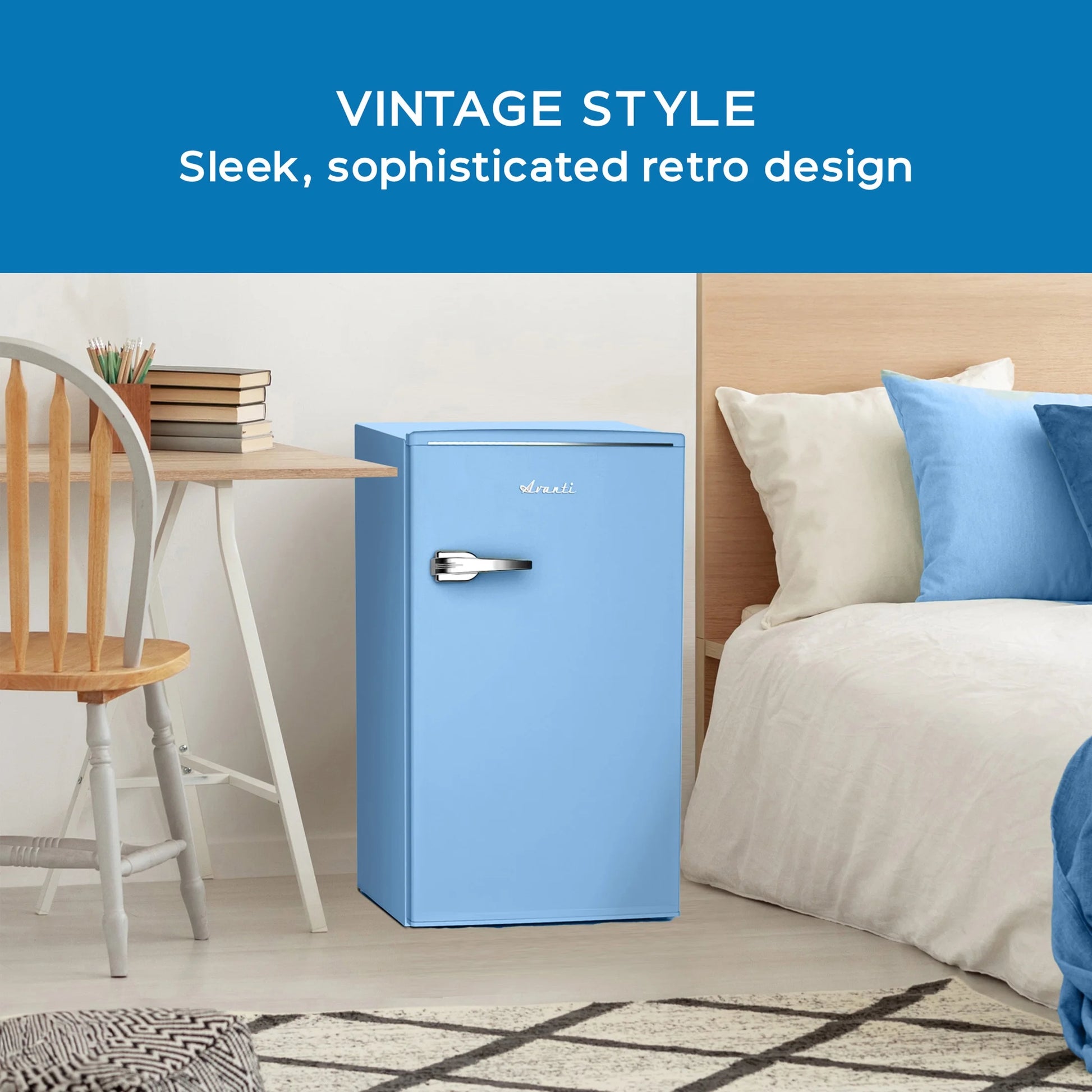 Retro Series 3.0 Cu. Ft. Compact Mini-Fridge in Stylish Robin's Egg Blue