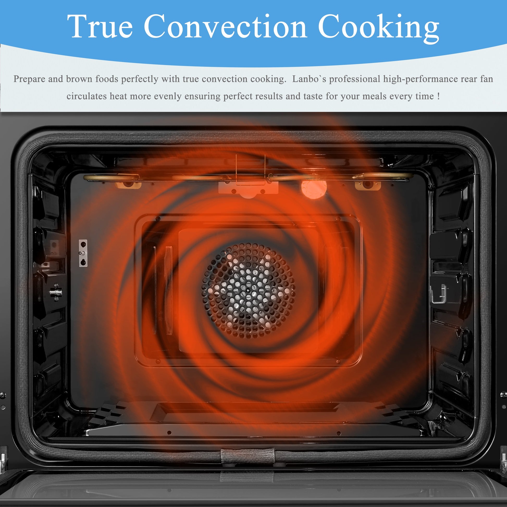 30 Inch 5.9 Cu.Ft. Freestanding Electric Convection Range with Air Fry and Rotisserie, 5 Elements