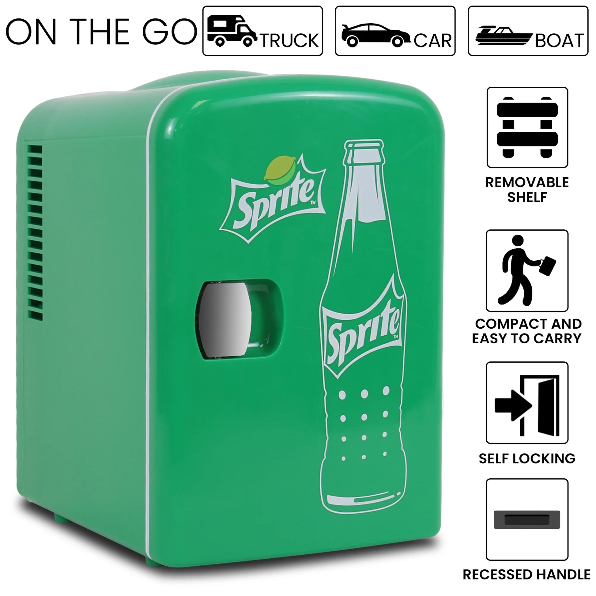 Coca-Cola  4L Cooler/Warmer 12V DC 110V AC Mini Fridge, Green