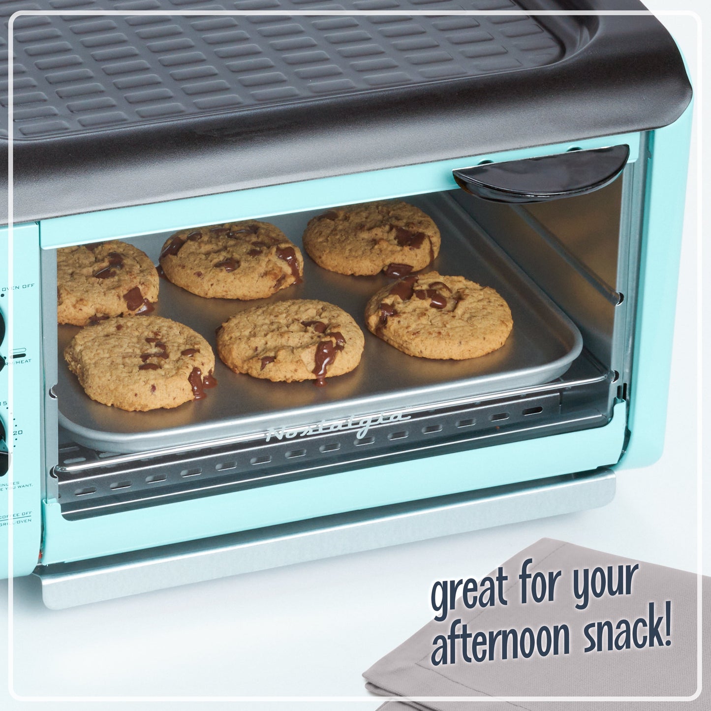 Retro 3-In-1 Breakfast Station, Coffeemaker, Griddle, Toaster Oven, Aqua