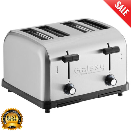 Commercial 4-SLICE TOASTER 1.5 Inch Slots Toasted Bread Bagels Waffles Machine