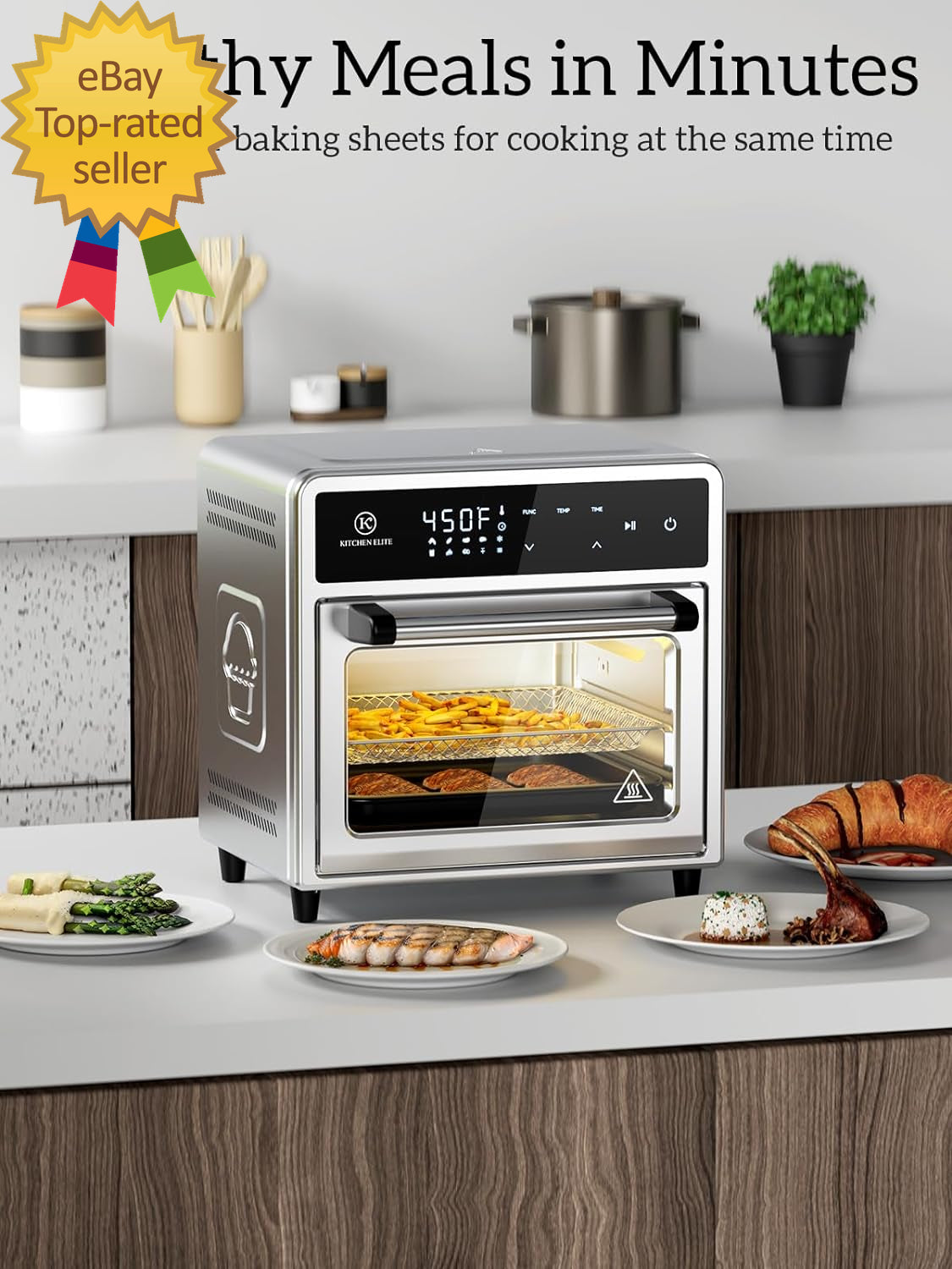 Air Fryer Toaster Oven Combo10-In-1 12.6QT Compact Countertop Oven,9 Touch