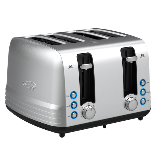 Extra-Wide Stainless Steel 4-Slice Toaster - 1,500 Watts of Power!