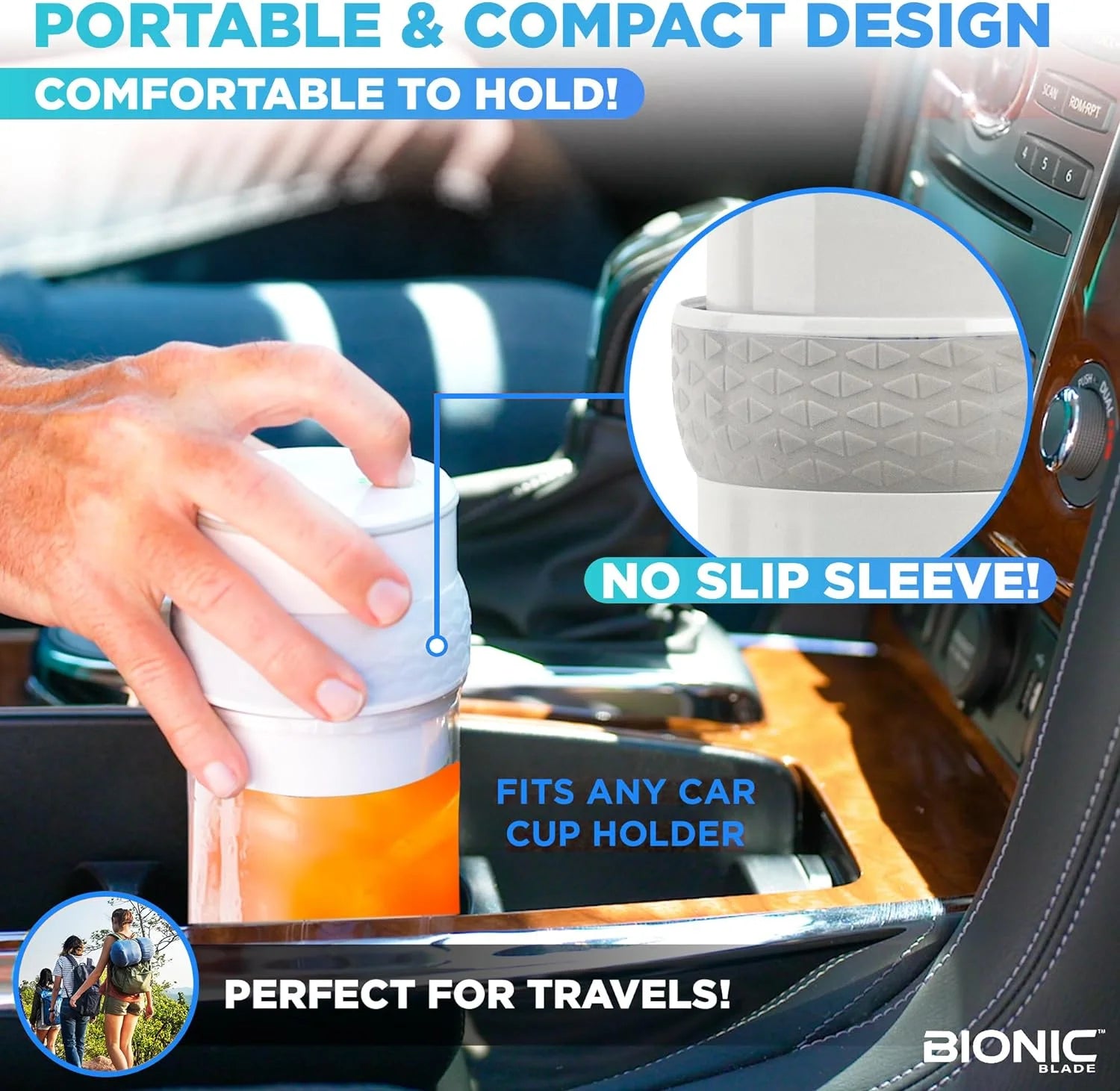 Bionic Blade Portable Rechargeable Smoothie Blender & Juicer with Extra Travel Bottle