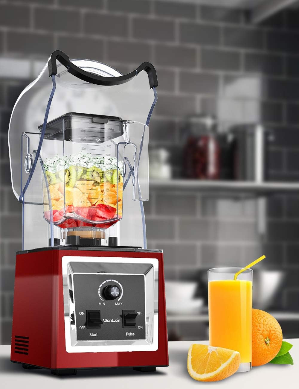 Professional Soundproof Blender - Commercial Quiet Smoothie Maker with Sound Enclosure, Speed Control & Self-Cleaning Function