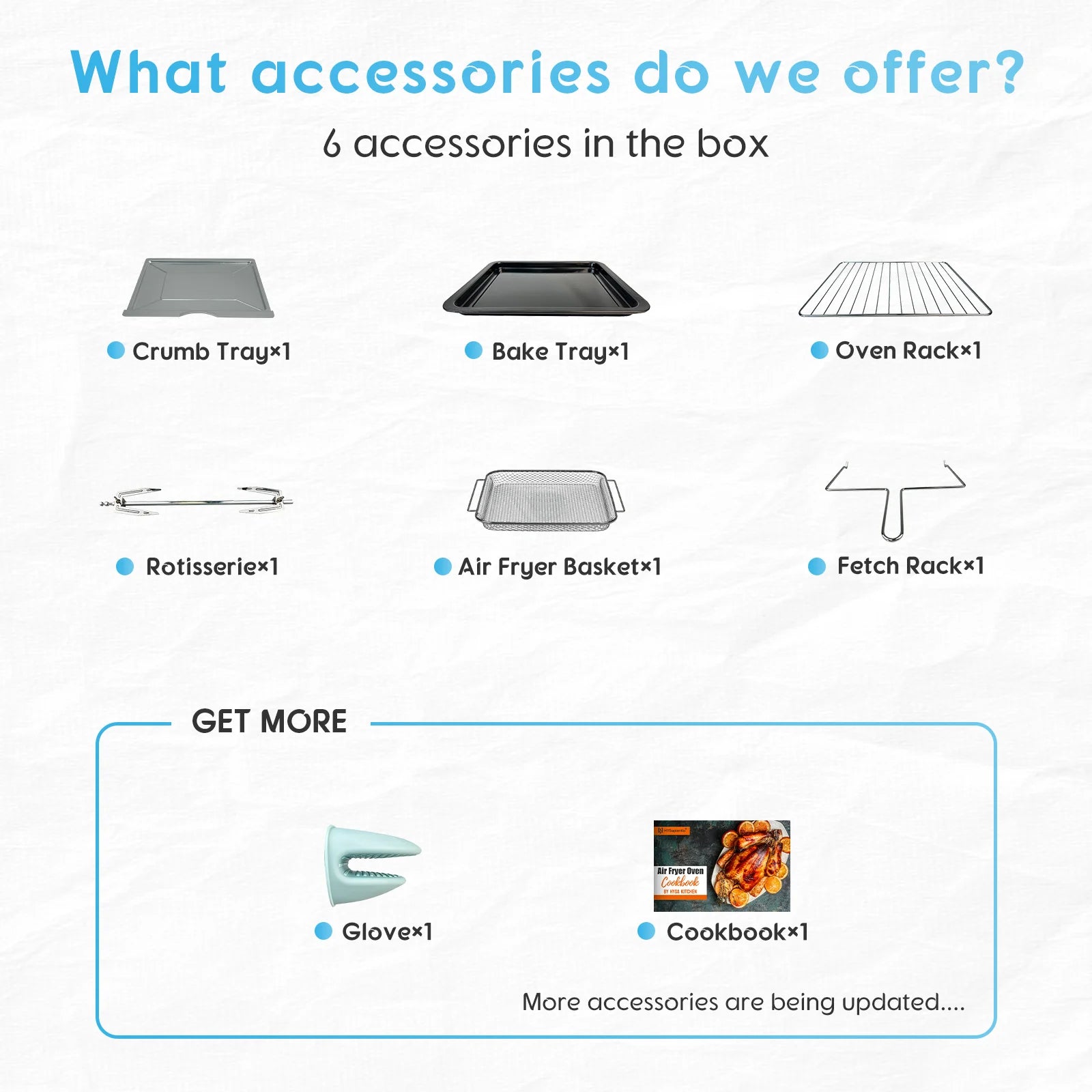 26QT Stainless Steel Air Fryer Oven with Rotisserie 1800W Air Fryer Toaster Oven,10 in 1 Countertop Oven