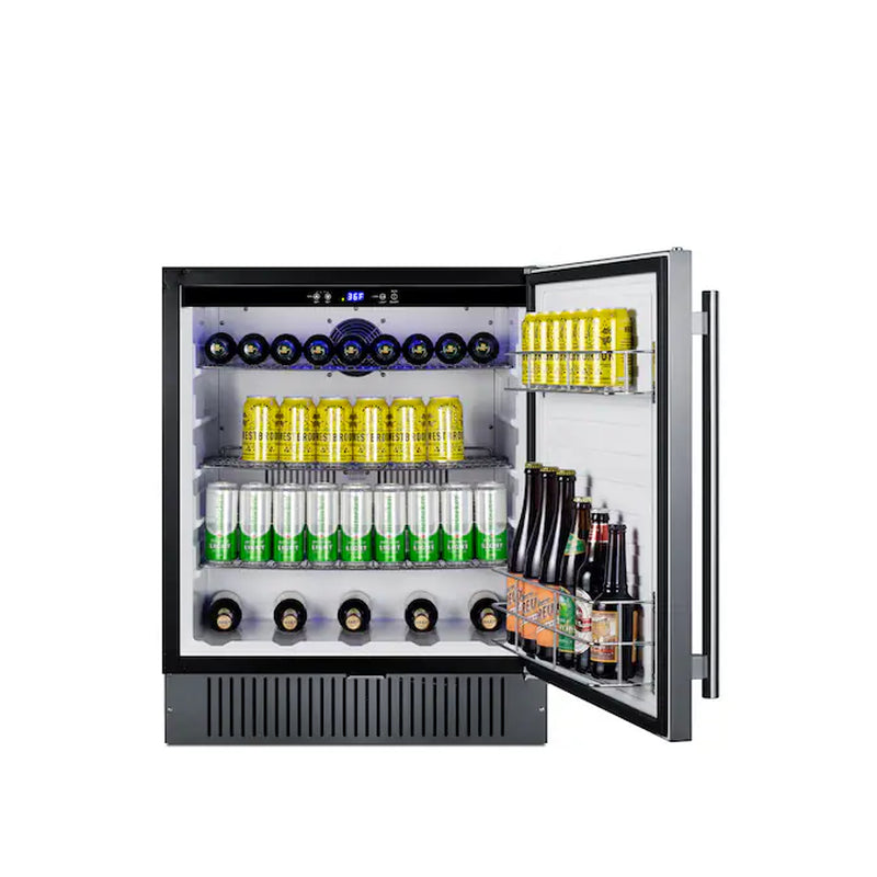 4.98-Cu Ft Built-In Mini Fridge ( Stainless Steel Door and Black Cabinet ) Garage Ready