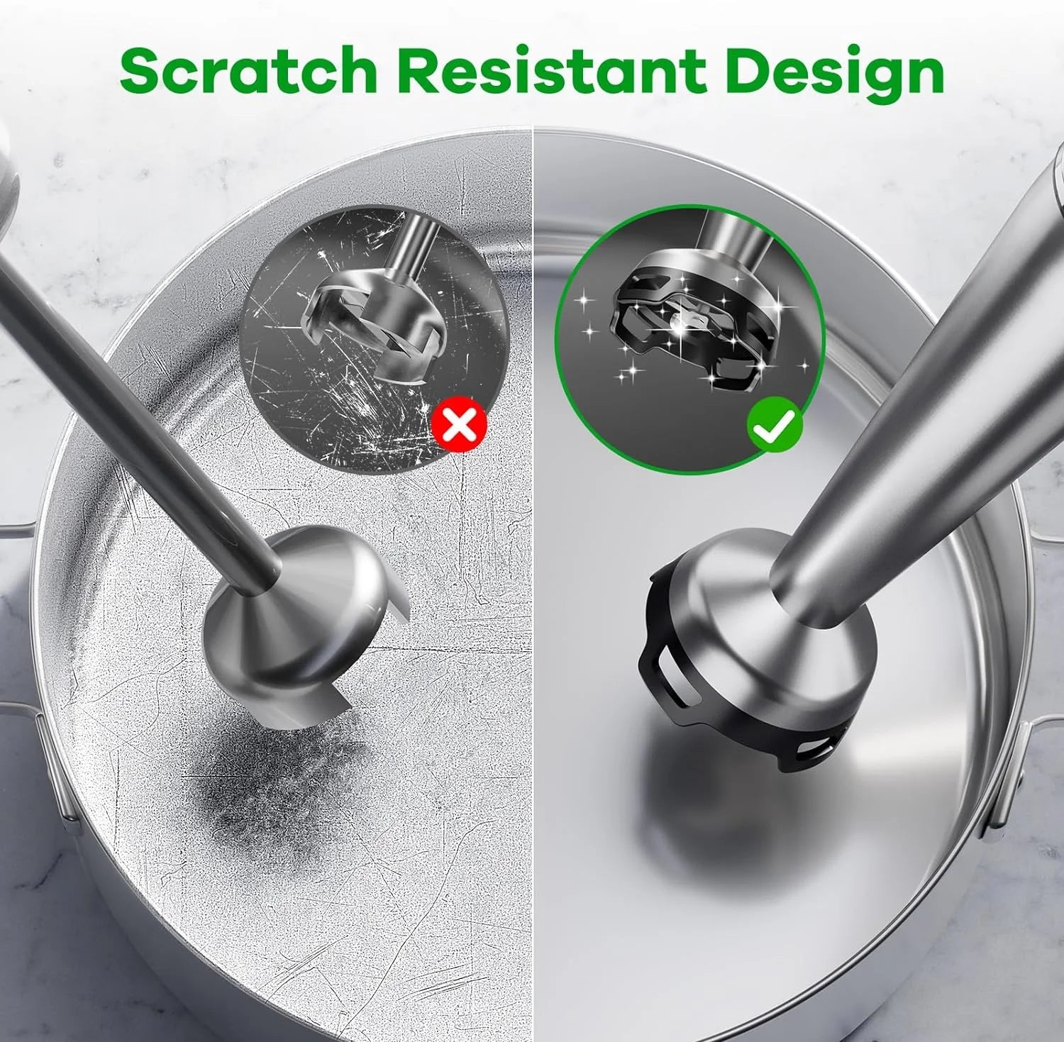 Powerful 1100W Immersion Blender - 5-in-1 Handheld Stick Blender with Variable Speed, Chopper, Whisk, and Frother for Smoothies, Soups, and Baby Food