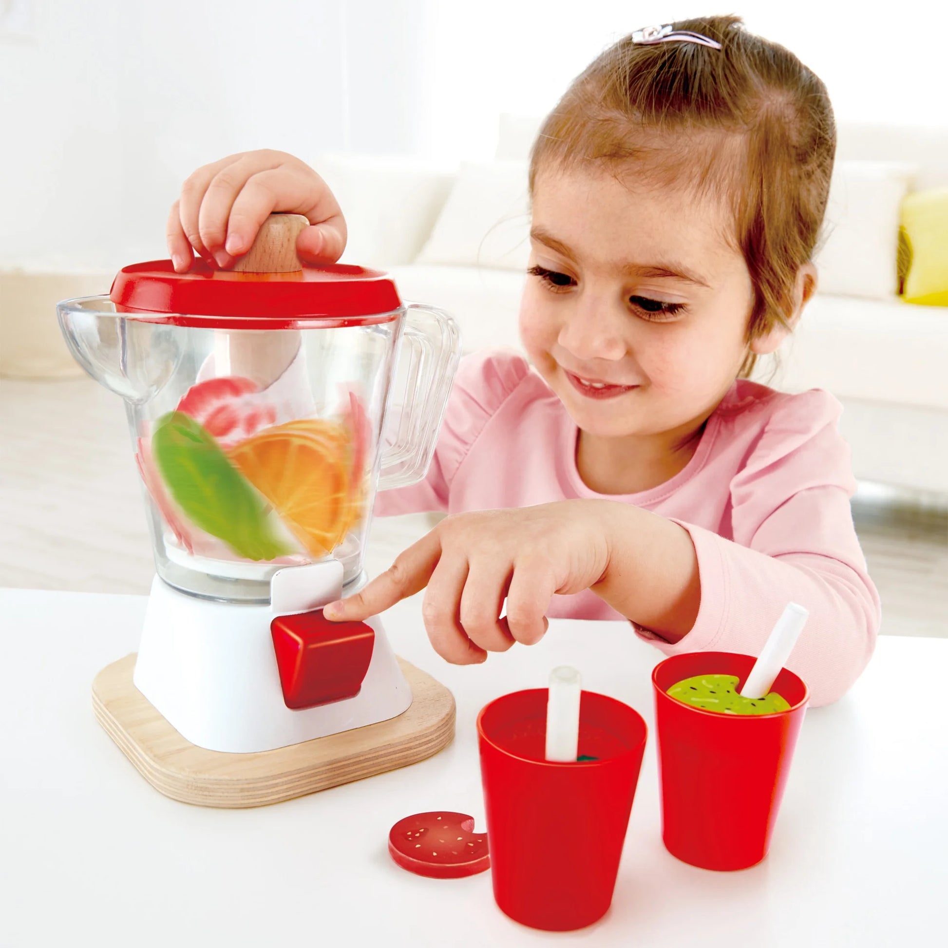 Wooden Smoothie Blender Playset - Fun Pretend Play Kitchen Toy for Kids