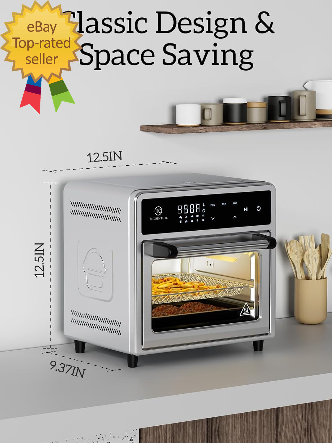 Air Fryer Toaster Oven Combo10-In-1 12.6QT Compact Countertop Oven,9 Touch