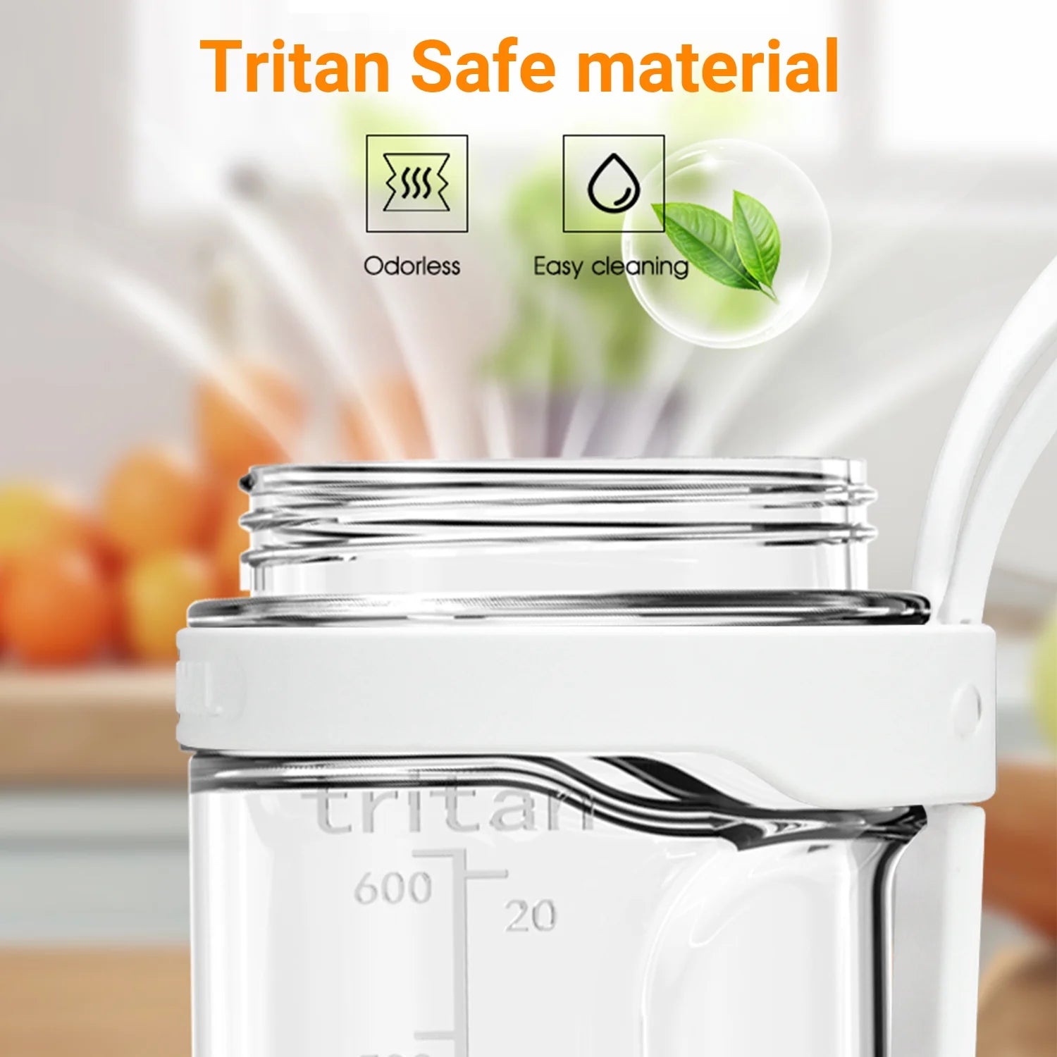 Portable Blender - 700ml Personal Size USB Rechargeable Fruit Mixer for Shakes & Smoothies, Perfect for Travel, Home & Office - White