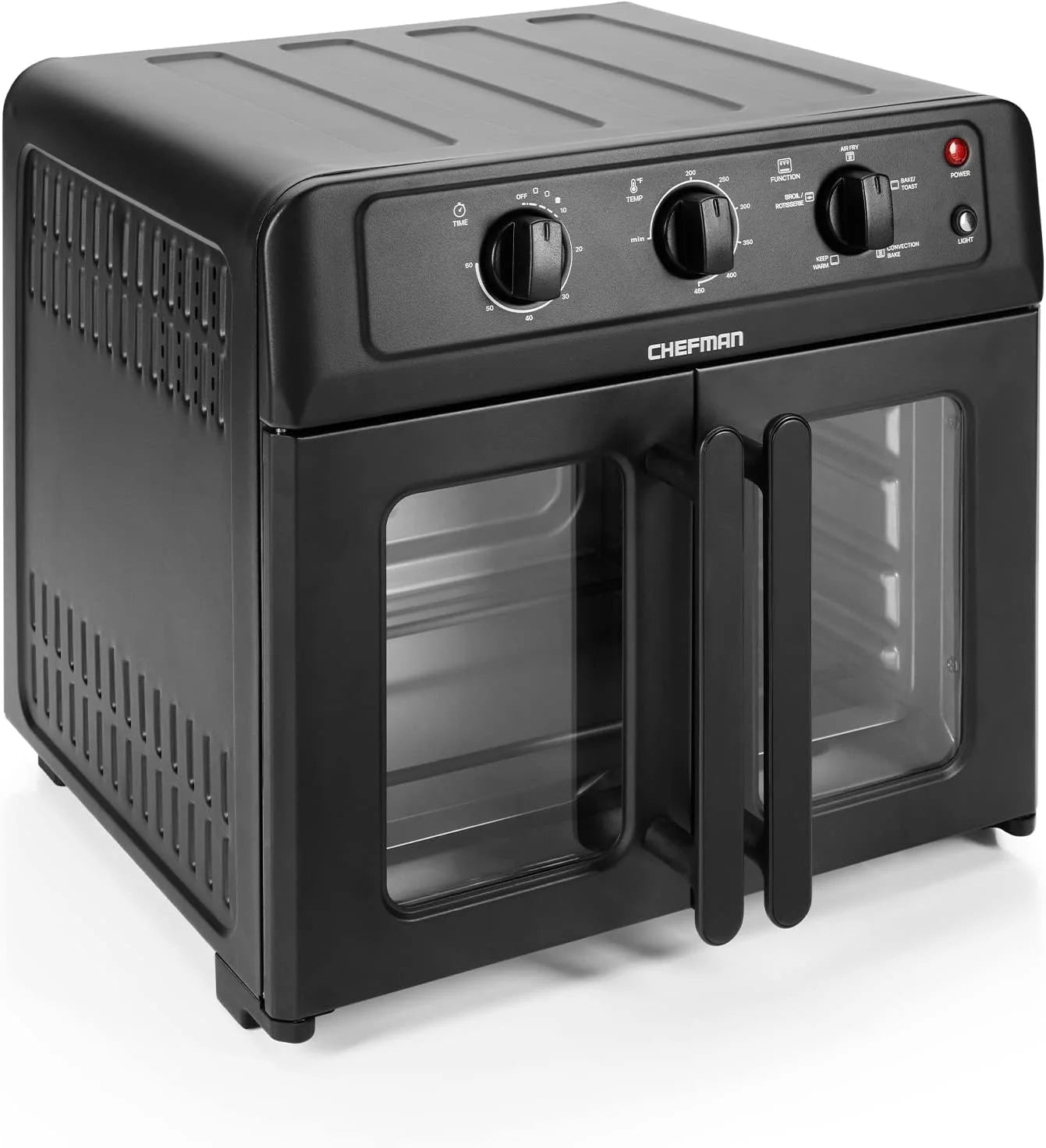 XL Air Fryer Oven W/ French Doors, 26 Qt Capacity, 5 Functions - Black