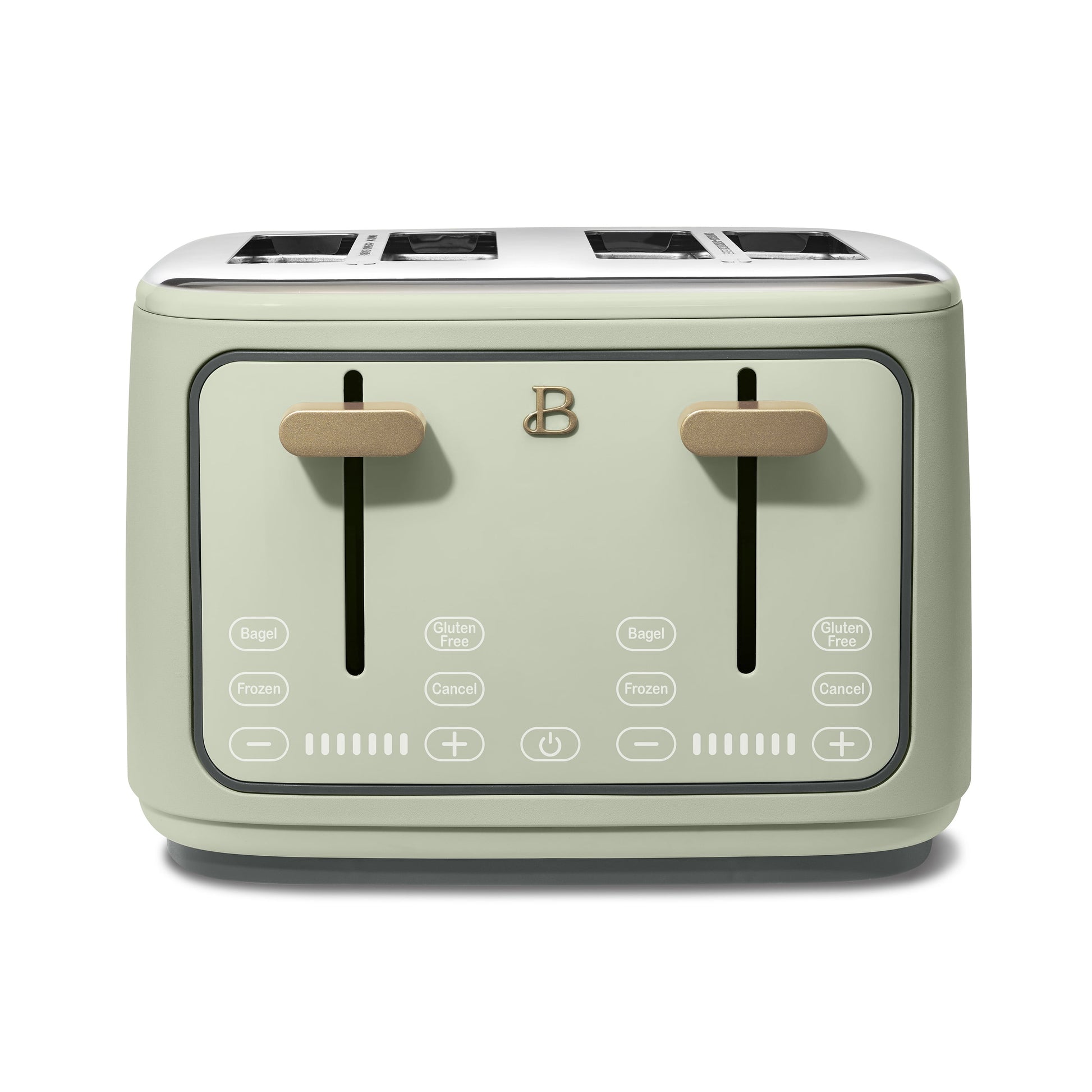 Sleek Sage Green 4-Slice Toaster with Touch-Activated Display by Drew Barrymore