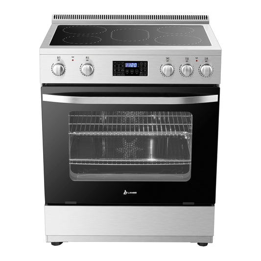 30 Inch 5.9 Cu.Ft. Freestanding Electric Convection Range with Air Fry and Rotisserie, 5 Elements