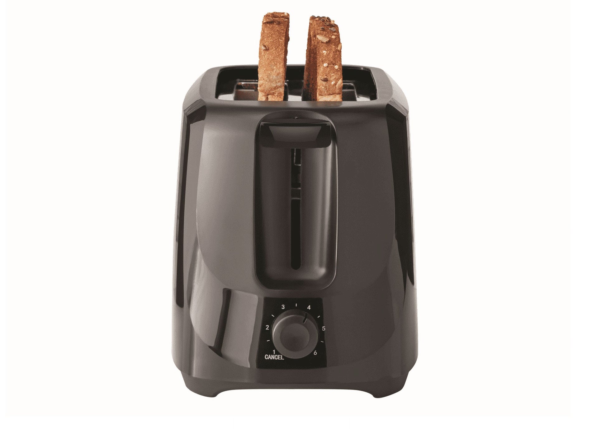 Black 2-Slice Toaster - 6 Shade Settings & Easy Clean Removable Crumb Tray