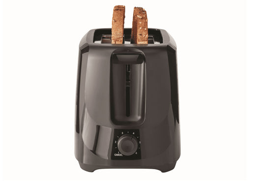 Black 2-Slice Toaster - 6 Shade Settings & Easy Clean Removable Crumb Tray