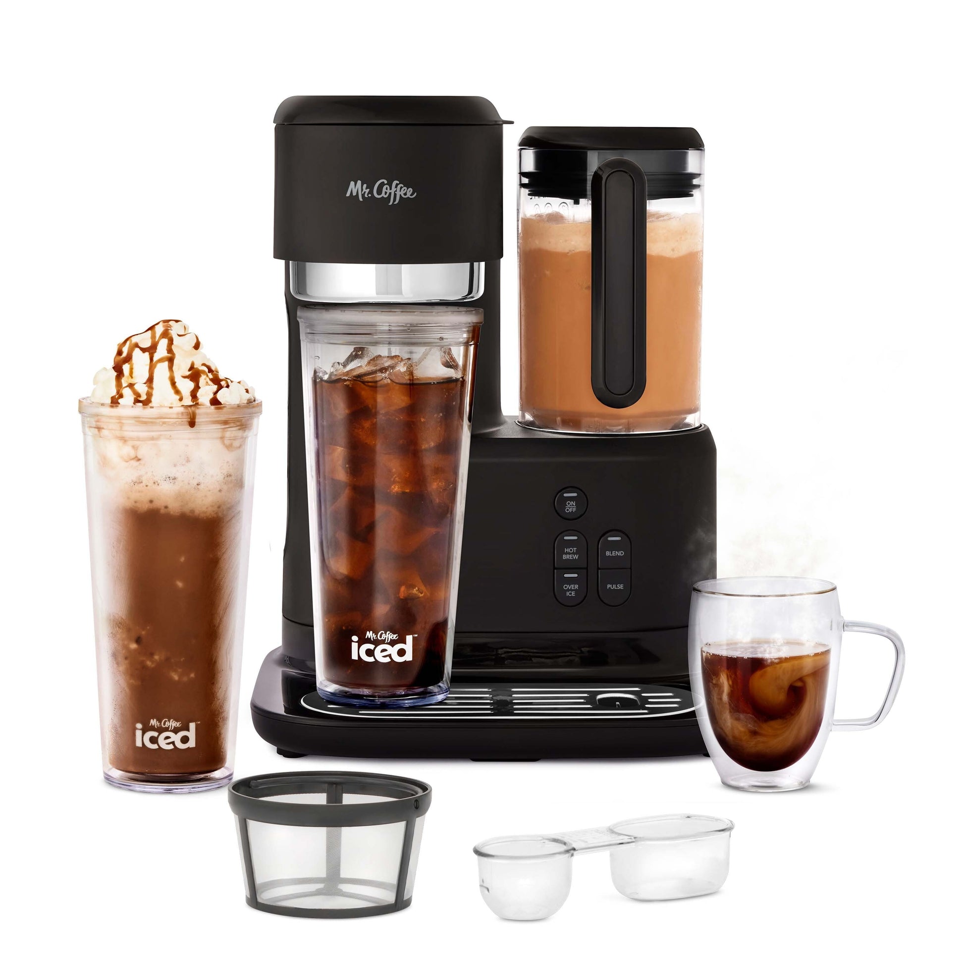 ® Single-Serve Frappe™ Maker - Brew Iced & Hot Coffee with Blender & 2 To-Go Tumblers!