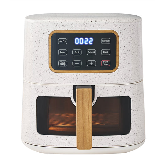 5.8 Qt Energy Efficient Air Fryer in Linen Speckle - Cook Deliciously!