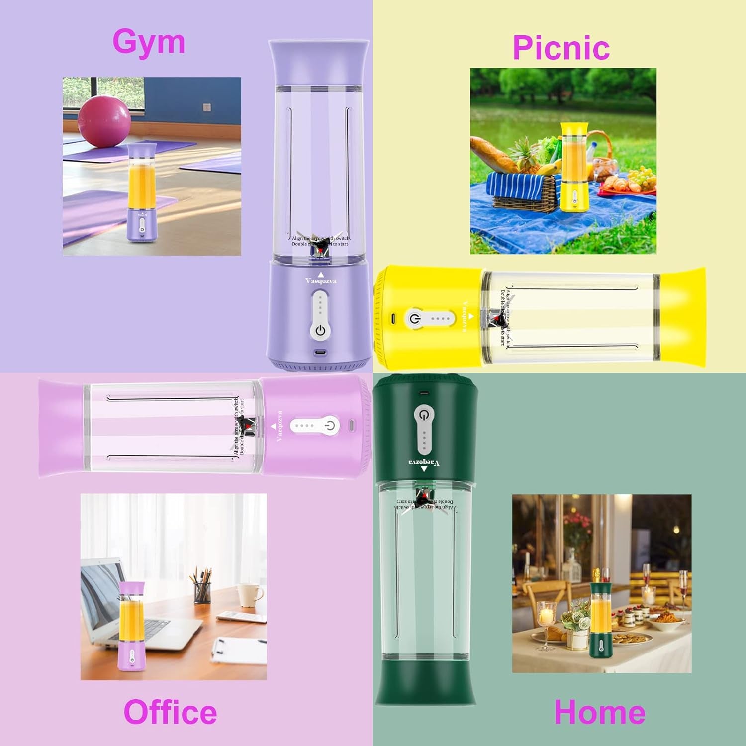 Chic Pink Portable USB Rechargeable Blender - 17 Oz Mini Juicer for Smoothies & Shakes, Perfect for Travel, Home, Office & Outdoors